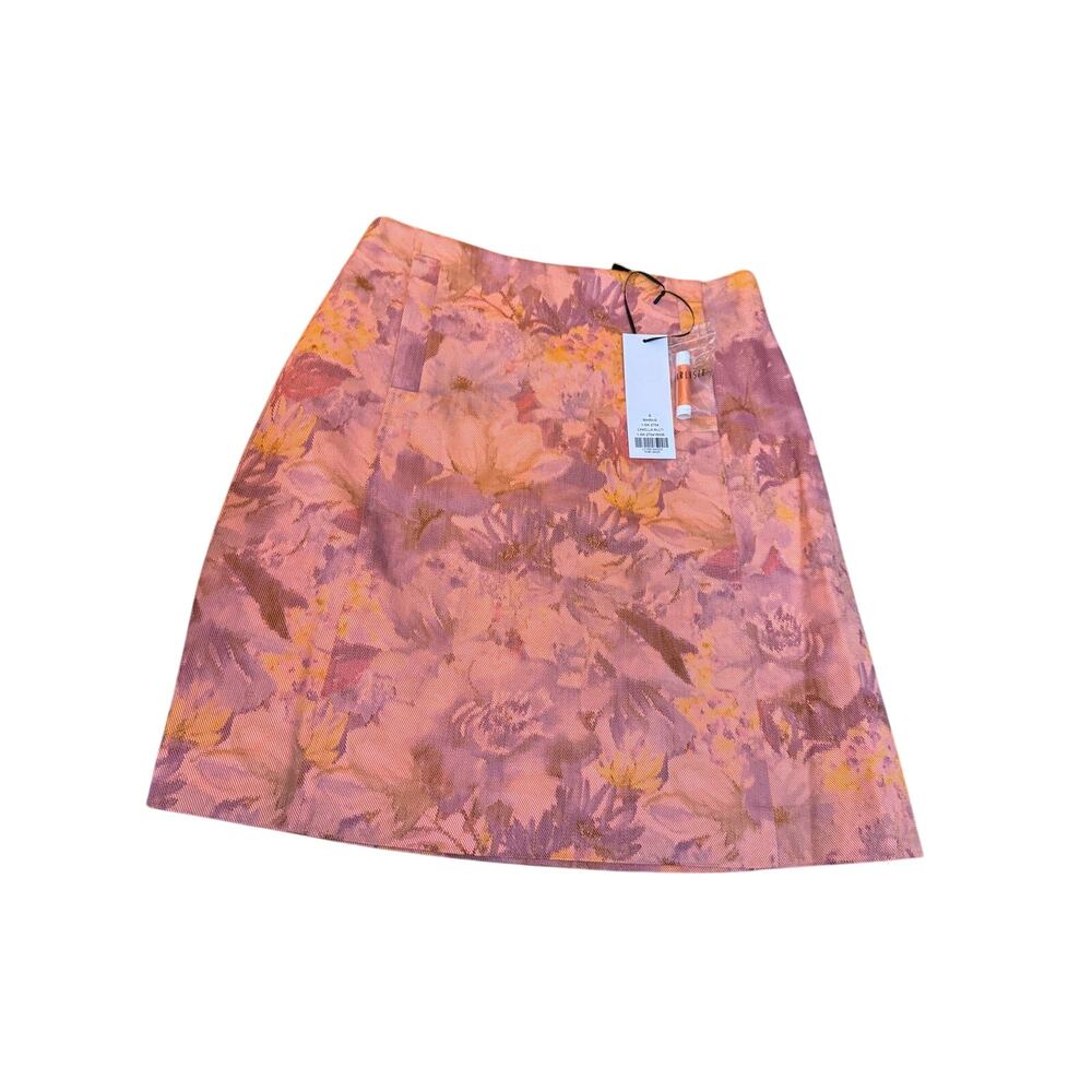 NWT Carlisle Collection Marais Floral Jacquard A Line Skirt Camellia Multi Sz 6 - Picture 3 of 4